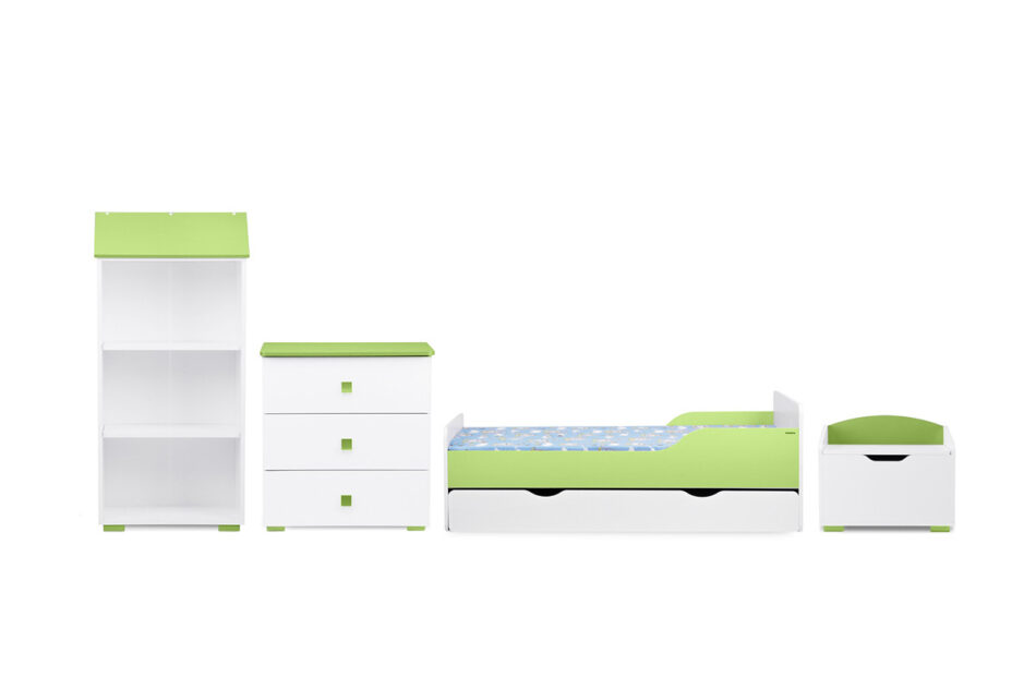 PABIS Zestaw meble do pokoju dziecka zielone 4 elementy biały/zielony - zdjęcie 0