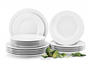 MUSCARI, https://konsimo.pl/kolekcja/muscari/ Serwis obiadowy porcelana dla 6 osób 18 biały biały - zdjęcie