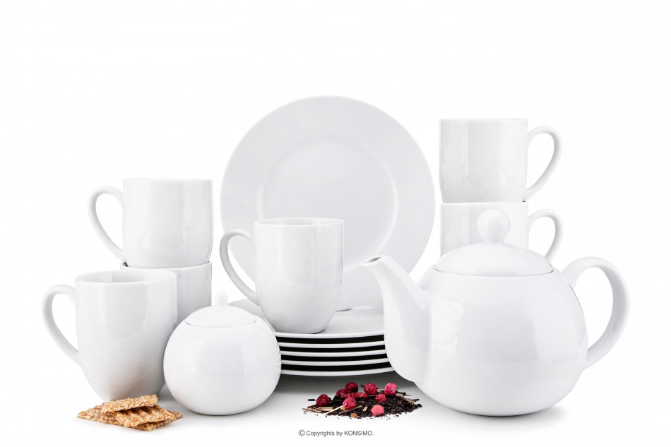 MUSCARI Serwis herbaciany porcelana dla 6 osób biała biały - zdjęcie 0