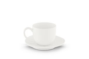 RESEDA, https://konsimo.pl/kolekcja/reseda/ Filiżanka do espresso ze spodkiem biały - zdjęcie