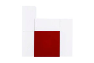 ALORE, https://konsimo.pl/kolekcja/alore/ Regał wiszący w nowoczesnym stylu biały / czerwony biały/biały połysk/czerwony połysk - zdjęcie
