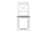 CRAM Proste krzesło drewniane krzyżak białe tkanina pleciona szara biały/jasny szary - zdjęcie 2