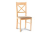 CRAM Proste krzesło drewniane krzyżak buk tkanina pleciona beż buk/beżowy - zdjęcie 1