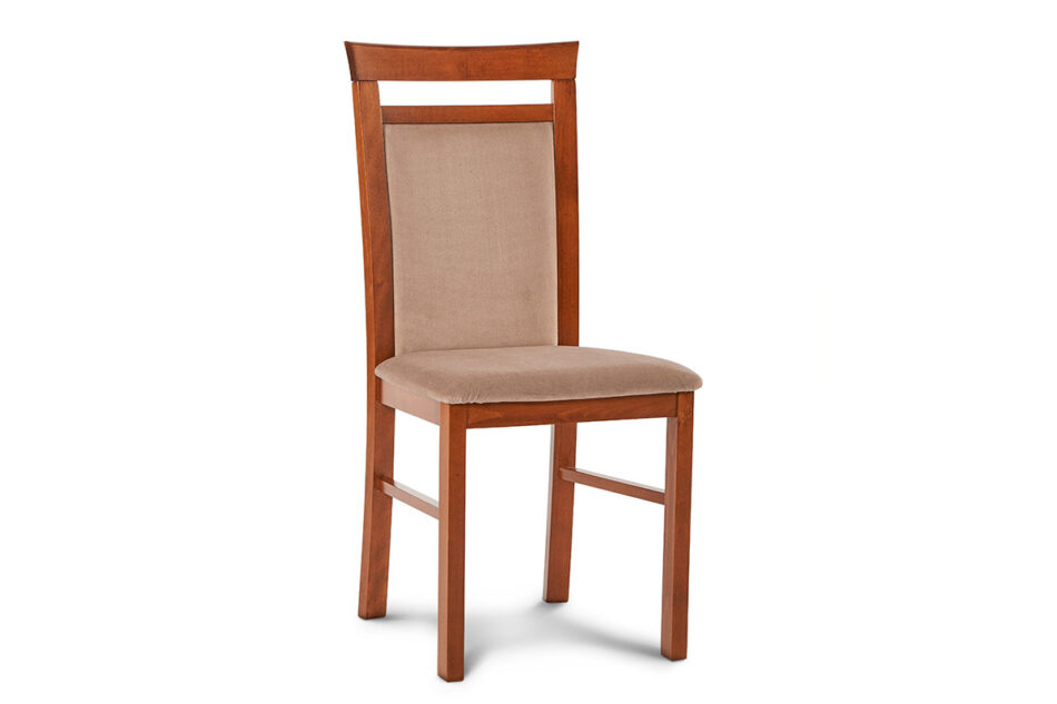 AMIRE Klasyczne krzesło drewniane tapicerowane orzech/ciemny beż orzech jasny/ciemny beż - zdjęcie 0