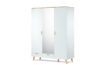 FRISK Biała szafa z lustrem w stylu skandynawskim biały/dąb naturalny - zdjęcie 3
