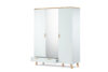 FRISK Biała szafa z lustrem w stylu skandynawskim biały/dąb naturalny - zdjęcie 8