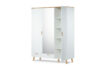FRISK Biała szafa z lustrem w stylu skandynawskim biały/dąb naturalny - zdjęcie 6