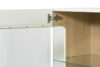 AVERO Duża komoda z witryną 165 cm w stylu skandynawskim biała biały matowy/biały połysk/dąb - zdjęcie 5
