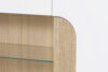 AVERO Duża komoda z witryną 165 cm w stylu skandynawskim biała biały matowy/biały połysk/dąb - zdjęcie 4
