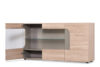 AVERO Duża komoda z witryną 165 cm w stylu skandynawskim dąb szary dąb/szarobeżowy - zdjęcie 5