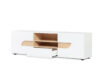 AVERO Szafka rtv 165 cm w stylu skandynawskim biała biały matowy/biały połysk/dąb - zdjęcie 4