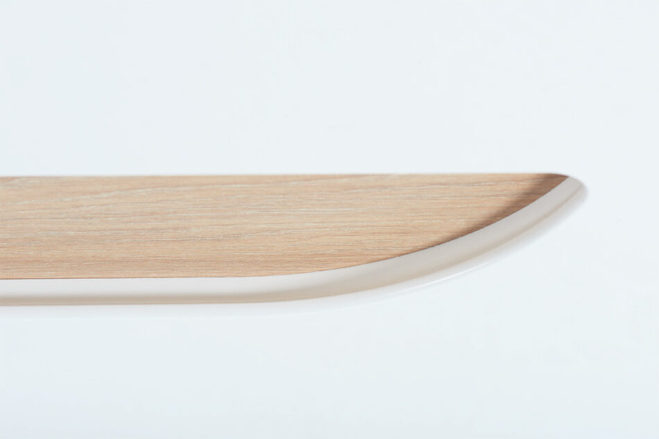 AVERO Komoda z półkami 110 cm w stylu skandynawskim biała biały matowy/biały połysk/dąb - zdjęcie 9