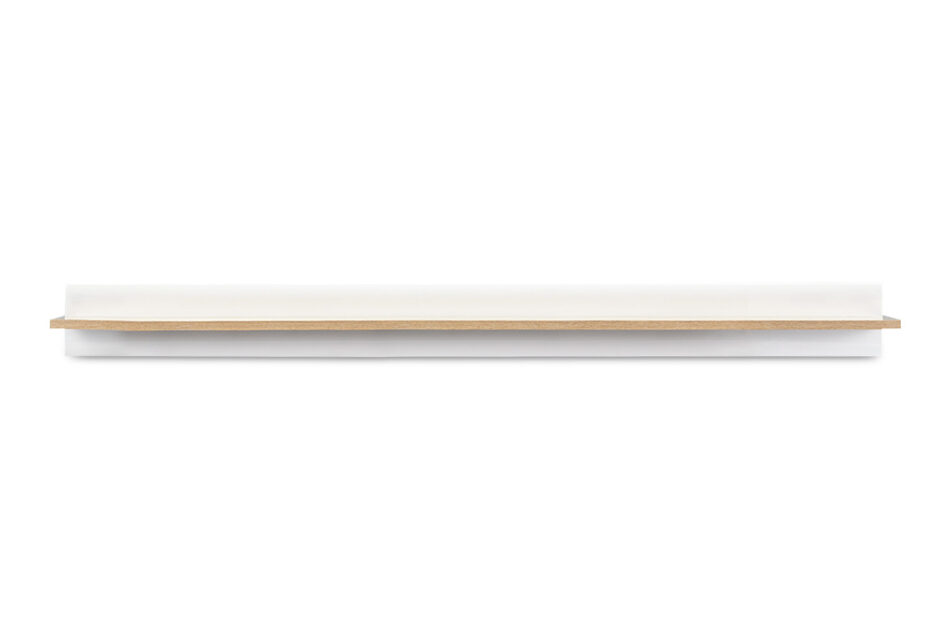 AVERO Półka wisząca 165 cm w stylu skandynawskim biała biały matowy/biały połysk/dąb - zdjęcie 0