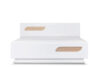 AVERO Podwójna rama łóżka 160 x 200 cm w stylu skandynawskim biała biały matowy/biały połysk/dąb - zdjęcie 1