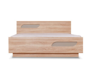 AVERO, https://konsimo.pl/kolekcja/avero/ Podwójna rama łóżka 160 x 200 cm w stylu skandynawskim dąb szary dąb/szarobeżowy - zdjęcie