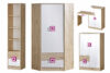 CAMBI Kolorowy zestaw mebli do pokoju dziecięcego 4 elementy szafa narożna biały / jasny dąb / różowy biały/jasny dąb/różowy - zdjęcie 1