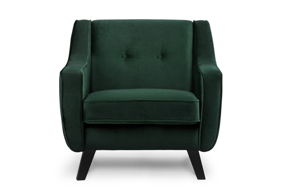 TERSO Skandynawski fotel welurowy butelkowa zieleń ciemny zielony - zdjęcie 0