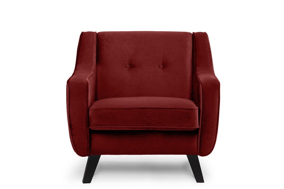 TERSO Skandynawski fotel welurowy czerwony bordowy - zdjęcie 0