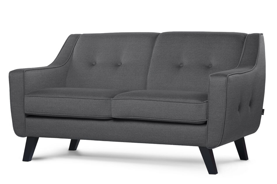 TERSO Skandynawska sofa 2 osobowa tkanina plecionka szara ciemny szary - zdjęcie 1