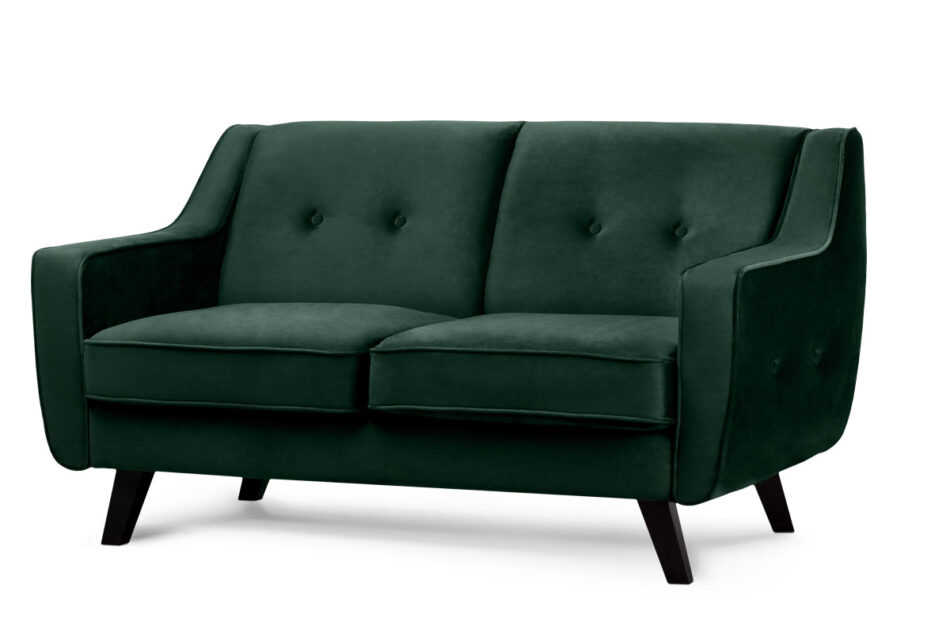 TERSO Skandynawska sofa 2 osobowa welur butelkowa zieleń ciemny zielony - zdjęcie 1