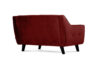 TERSO Skandynawska sofa 2 osobowa welur czerwona bordowy - zdjęcie 3