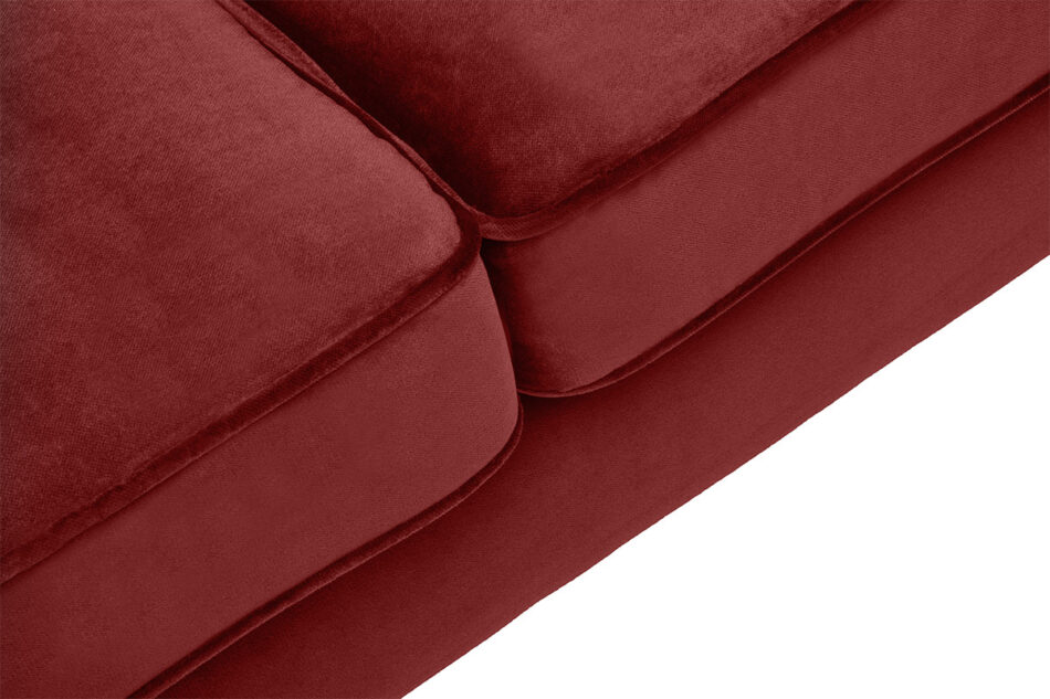 TERSO Skandynawska sofa 3 osobowa welur czerwona bordowy - zdjęcie 3