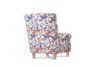 MILES Fotel uszak w kwiaty drewniane nóżki biały/wielokolorowy/buk - zdjęcie 4
