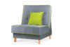 DOZER Kolorowy fotel do pokoju szary/zielony - zdjęcie 2