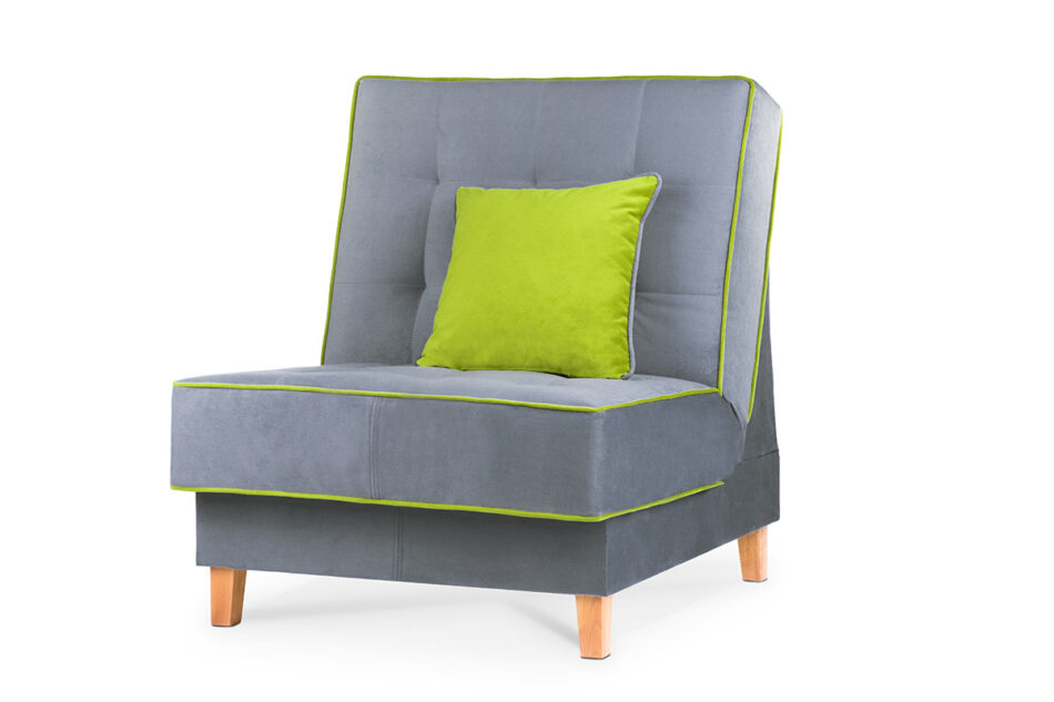 DOZER Kolorowy fotel do pokoju szary/zielony - zdjęcie 1