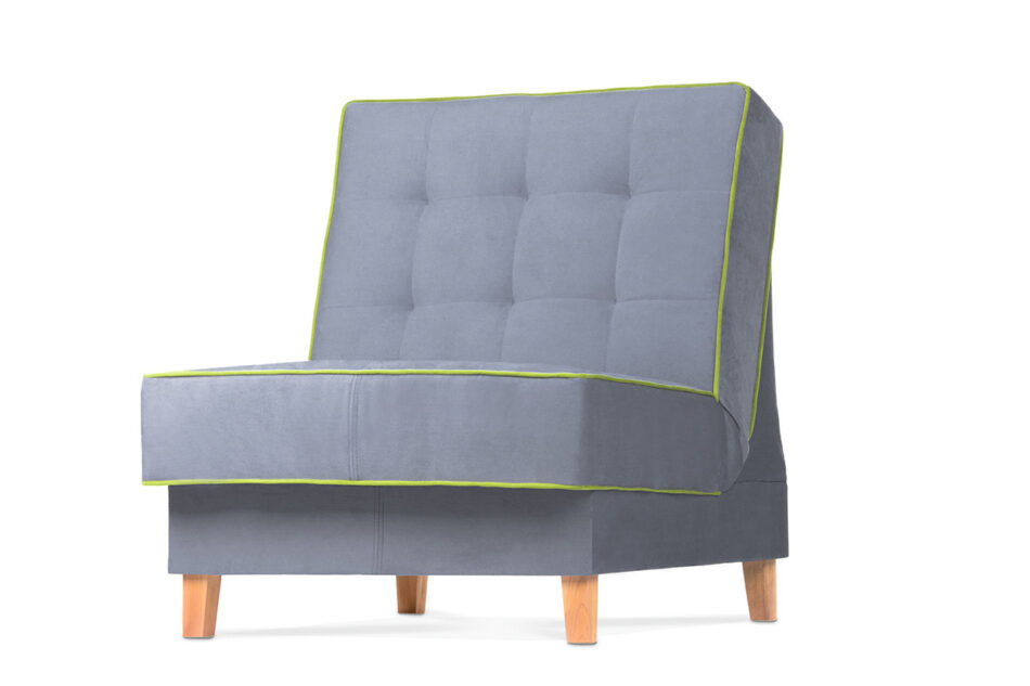 DOZER Kolorowy fotel do pokoju szary/zielony - zdjęcie 2