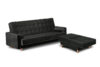 DOZER Czarna sofa 3 osobowa z funkcją spania czarny/szary - zdjęcie 8