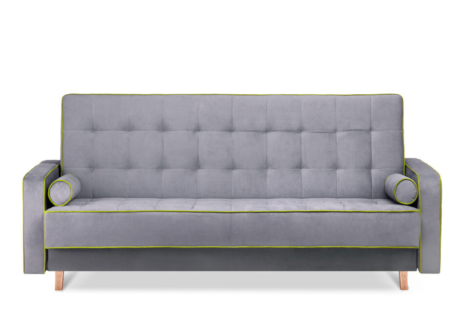 DOZER Kolorowa sofa 3 osobowa z funkcją spania szary/zielony - zdjęcie 0