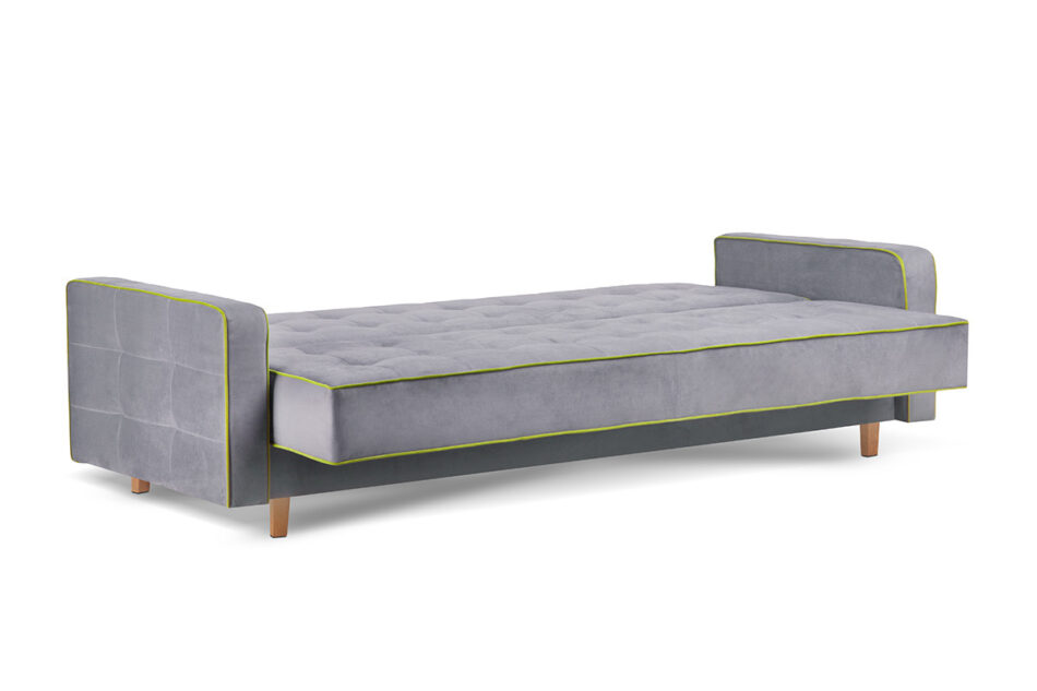 DOZER Kolorowa sofa 3 osobowa z funkcją spania szary/zielony - zdjęcie 2
