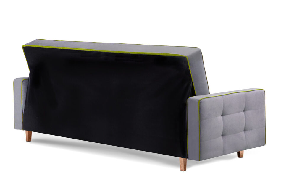 DOZER Kolorowa sofa 3 osobowa z funkcją spania szary/zielony - zdjęcie 3
