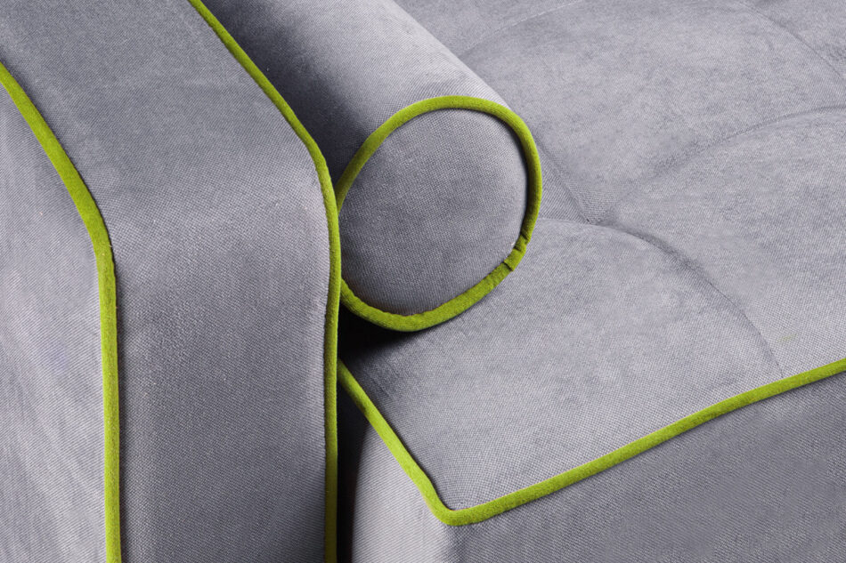 DOZER Kolorowa sofa 3 osobowa z funkcją spania szary/zielony - zdjęcie 4