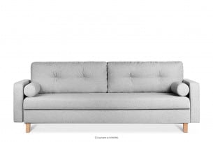 ERISO, https://konsimo.pl/kolekcja/eriso/ Szara sofa 3 osobowa rozkładana jasny szary - zdjęcie