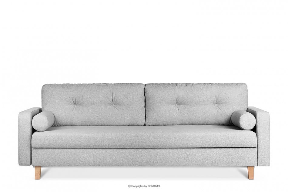 ERISO Szara sofa 3 osobowa rozkładana jasny szary - zdjęcie 0