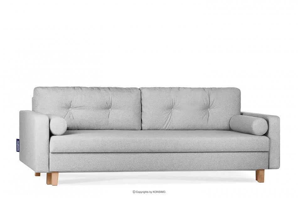 ERISO Szara sofa 3 osobowa rozkładana jasny szary - zdjęcie 2