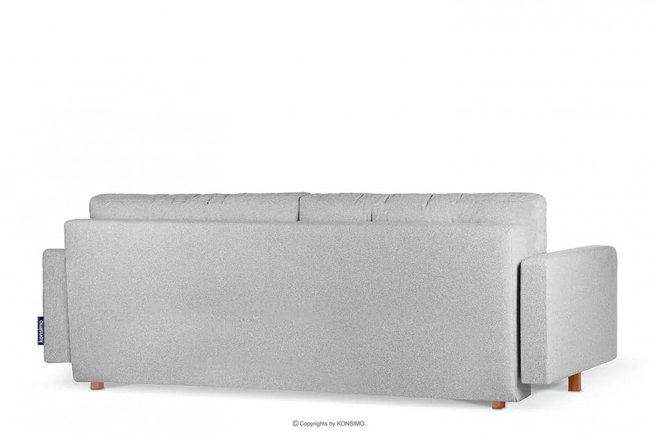 ERISO Szara sofa 3 osobowa rozkładana jasny szary - zdjęcie 4