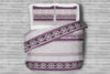 MARECA Komplet pościeli z bawełny satynowej szary/fioletowy - zdjęcie 1