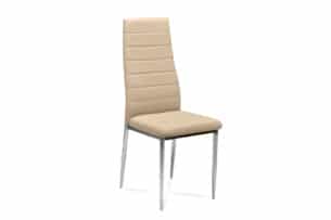 GLABER, https://konsimo.pl/kolekcja/glaber/ Krzesło do jadalni tapicerowane ekoskóra beż beżowy - zdjęcie