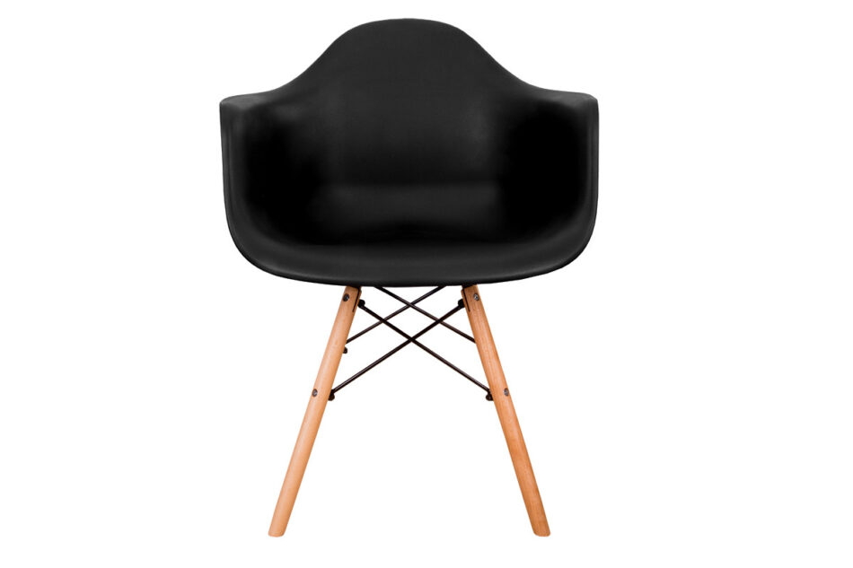 NEREA Czarne krzesło z podłokietnikami skandynawskie czarny - zdjęcie 1