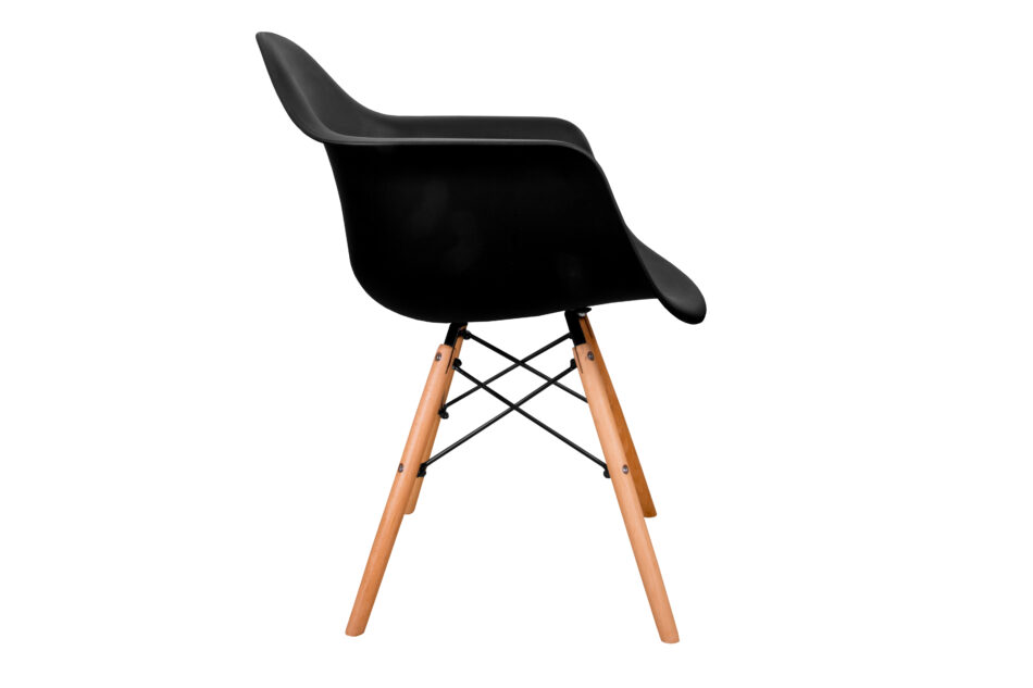 NEREA Czarne krzesło z podłokietnikami skandynawskie czarny - zdjęcie 3