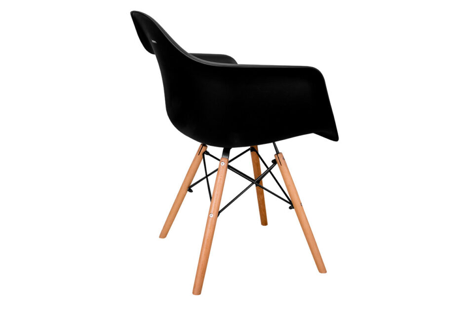 NEREA Czarne krzesło z podłokietnikami skandynawskie czarny - zdjęcie 5