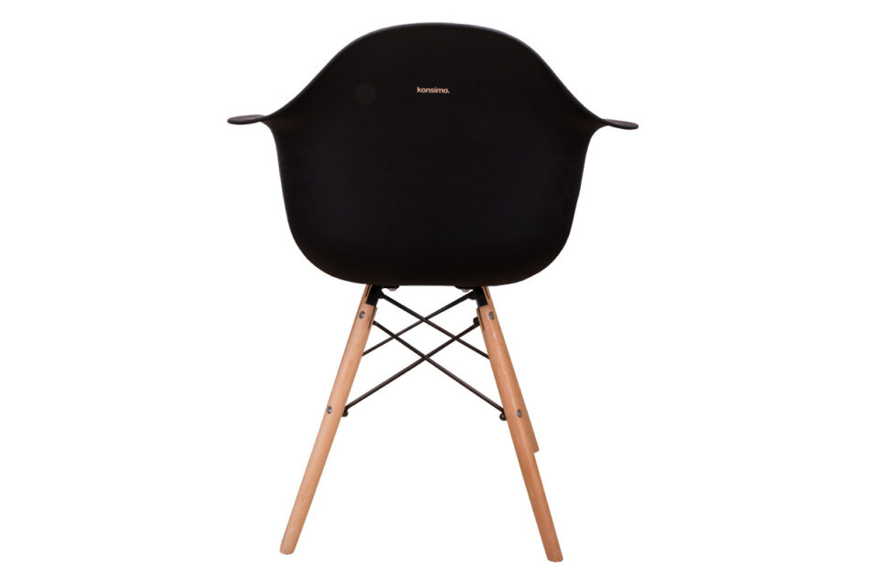 NEREA Czarne krzesło z podłokietnikami skandynawskie czarny - zdjęcie 2