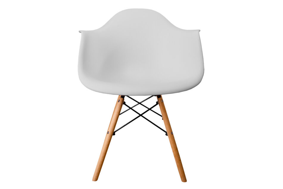 NEREA Białe krzesło z podłokietnikami skandynawskie biały - zdjęcie 1