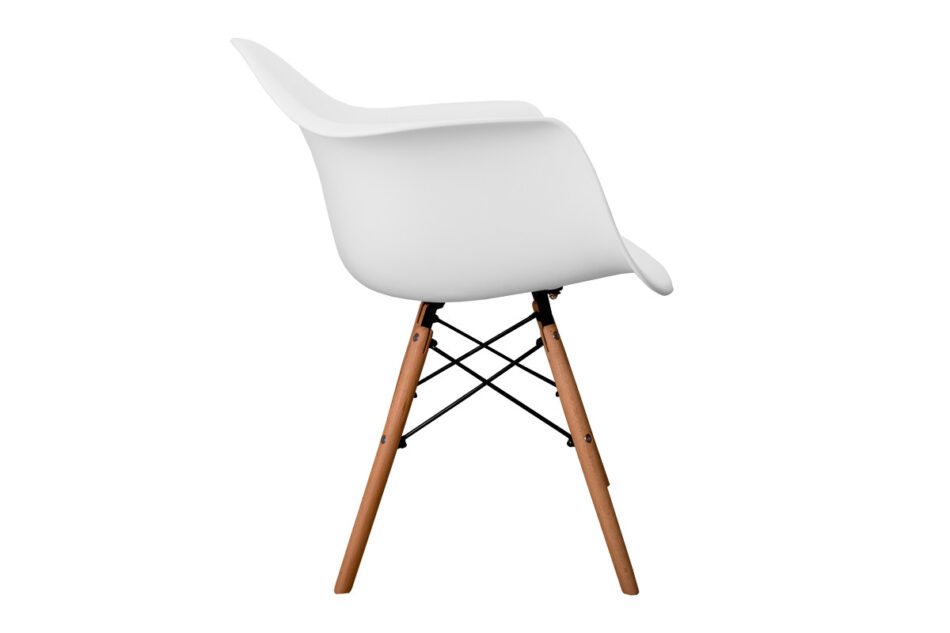 NEREA Białe krzesło z podłokietnikami skandynawskie biały - zdjęcie 4