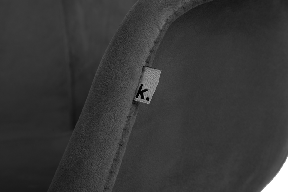 NEREA Welurowe krzesło z podłokietnikami skandynawskie ciemny szary ciemny szary - zdjęcie 4