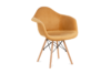 NEREA Żółte welurowe krzesło z podłokietnikami skandynawskie żółty - zdjęcie 1