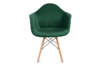 NEREA Zielone welurowe krzesło z podłokietnikami skandynawskie ciemny zielony - zdjęcie 2